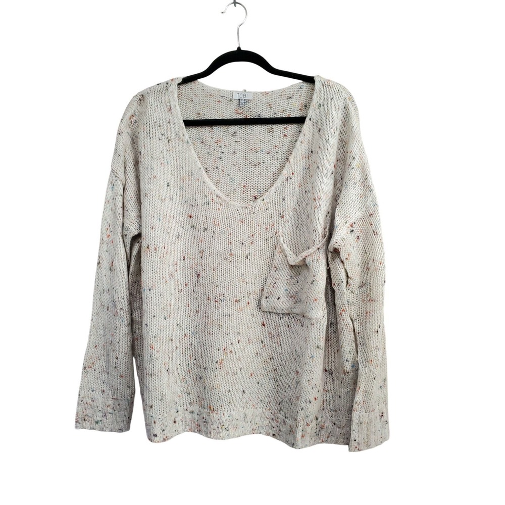 Tobi Womens M/L Oversized Popover Knitwear Acrylic Scoop Neck Pocket Sweater EUC
